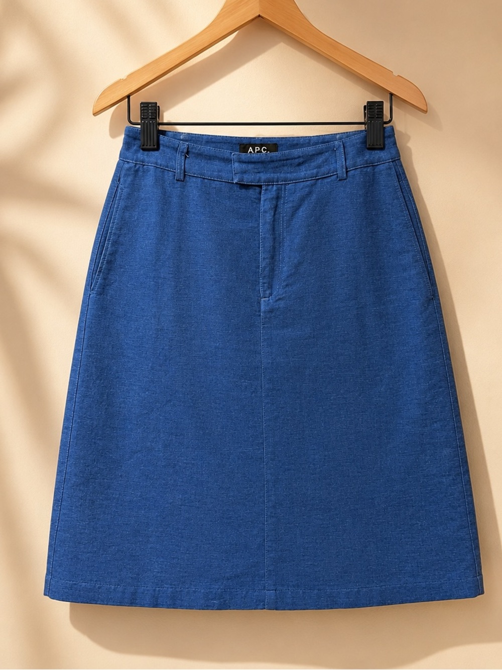 LA.P.C. Rue Madame Paris 100% Cotton A-Line Skirt – Blue – EU 36 / US 4